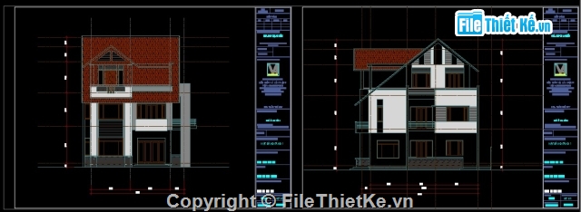 Biệt thự hiện đại 3 tầng kích thước 12.5x9.9m,bản vẽ biệt thự 3 tầng KT 12.5x9.9m,Bản vẽ biệt thự 3 tầng